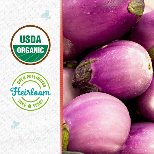 Organic Eggplant Seeds — 'Rosa Bianca'